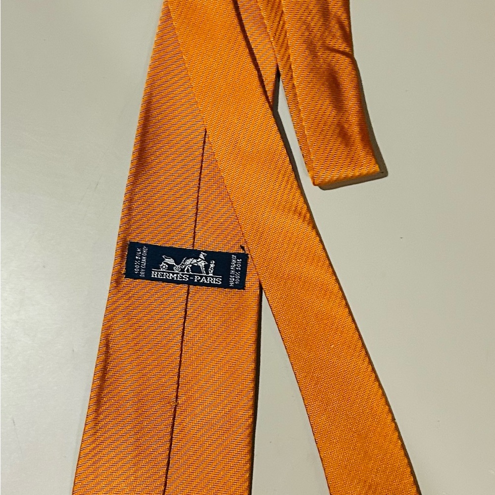 Hermes Orange Tie